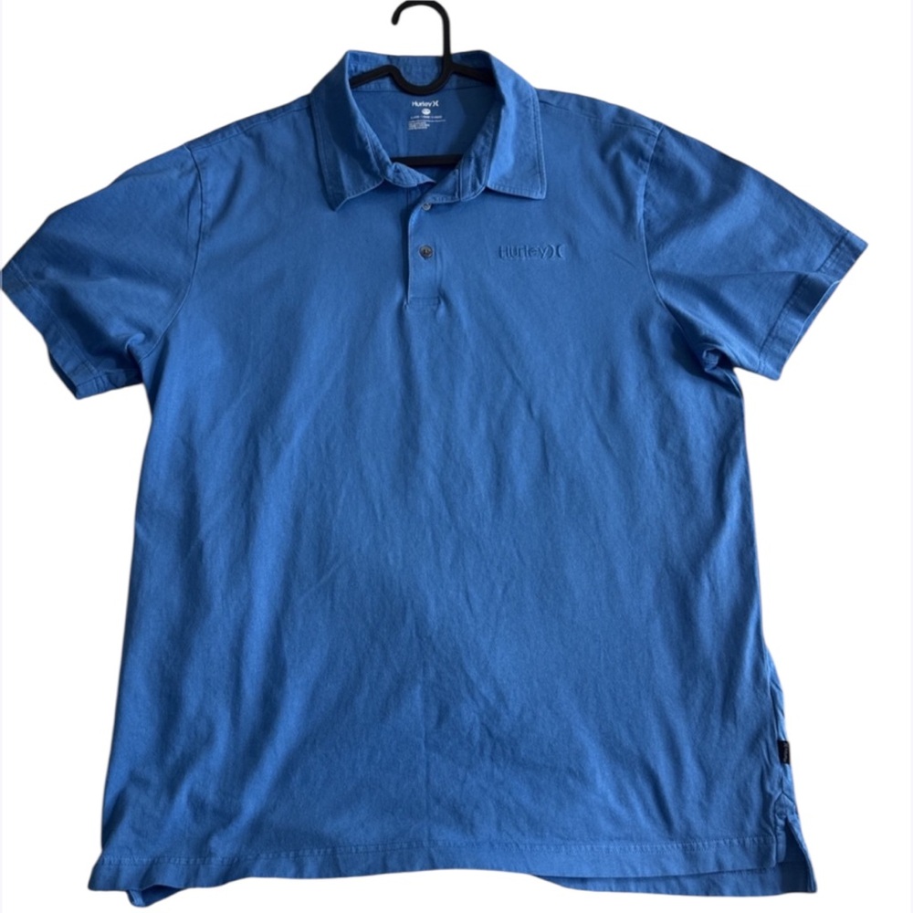 Hurley Polo Shirt Mens XL Blue Short Sleeve Casual